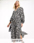 Фото #1 товара Violet Romance Maternity smock midi dress in monochrome floral print