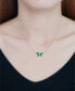 Created Green Quartz Butterfly Necklace
