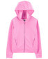 Kid Hooded Ribbed Zip Active Jacket 6-6X