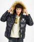 Фото #3 товара Men's Puffer Jacket With Faux Fur Hood