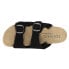 COCONUTS by Matisse Victory Buckle Shearling Footbed Womens Black Casual Sandal