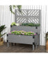 Фото #2 товара 2 Tier Raised Garden Bed with Trellis, Wooden Elevated Planter Box with Legs and Metal Corners, for Vegetables, Flowers, Herbs, Gray