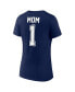 Women's Navy New York Yankees Plus Size Mother's Day 1 Mom V-Neck T-Shirt