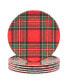 Фото #1 товара Christmas Plaid 11" Set of 6 Salad Plate