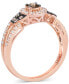 Chocolatier® Chocolate Diamond & Vanilla Diamond Halo Openwork Ring (5/8 ct. t.w.) in 14k Rose Gold