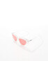 Vans shelby sunglasses in white with pink lense