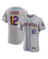 Фото #1 товара Men's Francisco Lindor Gray New York Mets Road Authentic Player Jersey