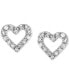 ფოტო #2 პროდუქტის Diamond Heart Stud Earrings in Sterling Silver (1/10 ct. t.w.)