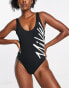 Nike Swimming logo one piece swimsuit in black