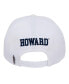 Men's White Howard Bison Mascot Evergreen Wool Snapback Hat