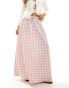 Miss Selfridge pink gingham maxi skirt Rosa Karomuster, L - EU 44-46 - фото #1