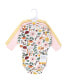 ფოტო #2 პროდუქტის Baby Girls Cotton Long-Sleeve Bodysuits, Fall Botanical 3-Pack