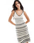 Vero Moda crochet maxi dress in mono stripe соединенный, XL - EU 42 - фото #4