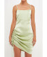 ფოტო #1 პროდუქტის Women's Side Ruched Satin Dress