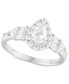 ფოტო #1 პროდუქტის Diamond Pear Halo Engagement Ring (1-1/4 ct. t.w.) in 14k White Gold