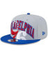 ფოტო #1 პროდუქტის Men's Gray, Royal Philadelphia 76ers Tip-Off Two-Tone 9FIFTY Snapback Hat