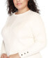 ფოტო #3 პროდუქტის Plus Size Mixed-Rib Sweater