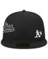 ფოტო #3 პროდუქტის Men's Black Oakland Athletics Jersey 59FIFTY Fitted Hat