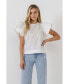 ფოტო #3 პროდუქტის Women's Folded Ruffle Sleeve Top