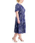 Фото #3 товара Plus Size Split-Neck Tiered Midi Dress