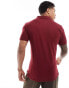 Polo Ralph Lauren icon logo slim fit pique polo in burgundy