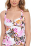 Salt + Cove Womens Tropic Time Printed V-Wire Tankini Top Multi Sz Medium 305472