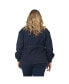 ფოტო #3 პროდუქტის Women's Plus Size Utility Anorak Denim Jacket
