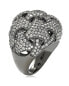 Suzy Levian Sterling Silver Cubic Zirconia Weaving Dome Ring