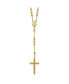 Фото #1 товара 14k Yellow Gold Diamond-cut Beaded Rosary Pendant Necklace 24"