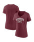 Фото #1 товара Women's Maroon Mississippi State Bulldogs Basic Arch V-Neck T-shirt