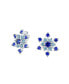 ფოტო #1 პროდუქტის Christmas Holiday Party CZ Royal Ice Blue Aqua Cubic Zirconia Star Snowflake Stud Earrings For Teen For Women