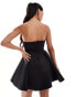 Фото #4 товара ASOS DESIGN diamante trim corset mini dress with full skirt in black