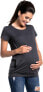 Happy mama Women's Maternity Top Nursing T-Shirt Layer Design Short Sleeves. 436p