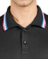 Men's Slim-Fit Stretch Tipped Black Solid Polo