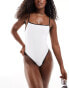 Фото #8 товара 4th & Reckless sicily contrast trim swimsuit in cream