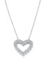 ფოტო #3 პროდუქტის Diamond 18" Heart Pendant Necklace (2 ct. t.w.) in 14k White Gold