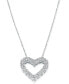 Фото #3 товара Diamond 18" Heart Pendant Necklace (2 ct. t.w.) in 14k White Gold