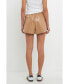 ფოტო #3 პროდუქტის Women's High-Waisted Faux Leather Shorts