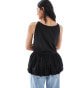 Фото #7 товара ASOS DESIGN peplum smock top in black