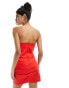 ASOS DESIGN structured corset mini dress with boning in red