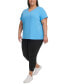 ფოტო #7 პროდუქტის Plus Size Cotton V-Neck Short-Sleeve T-Shirt