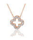 ფოტო #1 პროდუქტის Suzy Levian Sterling Silver Cubic Zirconia Mini Clover Pendant Necklace