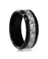 ფოტო #2 პროდუქტის Black Plated Tungsten Ring - Silver Carbon Fiber
