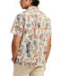 Floral Print Short Sleeve Camp Collar