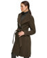 Фото #3 товара Women's Asymmetrical Belted Funnel-Neck Wool Blend Coat