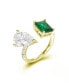 Cubic Zirconia in 14K Gold Over Sterling Silver Radiant and Pear Fashion Ring
