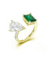 ფოტო #1 პროდუქტის Cubic Zirconia in 14K Gold Over Sterling Silver Radiant and Pear Fashion Ring