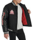 Men's Logo-Patch Mixed-Media Varsity Jacket