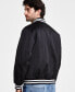 ფოტო #2 პროდუქტის Men's Classic Logo Striped-Trim Varsity Jacket