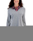 ფოტო #1 პროდუქტის Women's Layered-Look V-Neck Sweater